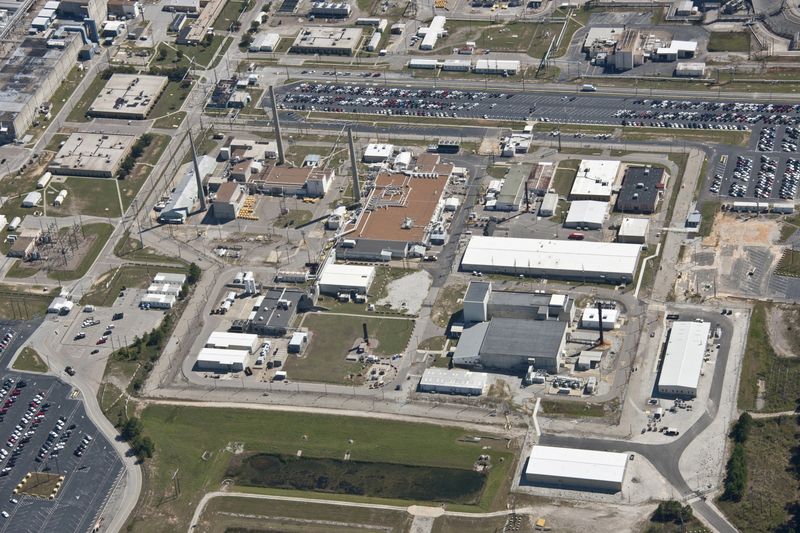 FILE PHOTO: The Savannah River Site, a 310-square mile (198,046-acre) Department of Energy site, located in the sand-hills region of South Carolina, U.S. shown in this aerial photo made available on July 27, 2012.    Courtesy National Nuclear Security Administration/Handout via REUTERS  ATTENTION EDITORS - THIS IMAGE WAS PROVIDED BY A THIRD PARTY. EDITORIAL USE ONLY./File Photo