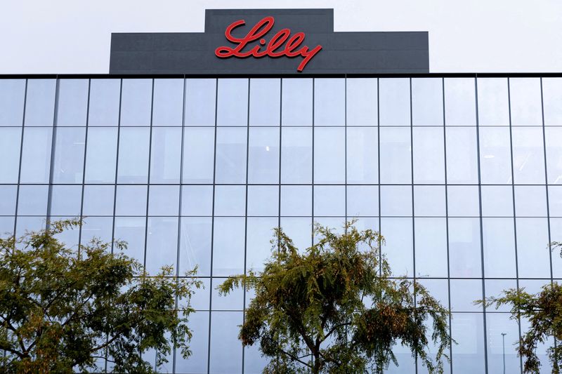FILE PHOTO: Eli Lilly Biotechnology Center is shown in San Diego, California, U.S. March 1, 2023. REUTERS/Mike Blake/File Photo