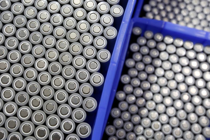 Batteries for electric vehicles are manufactured at a factory in China September 20, 2017. REUTERS/Bobby Yip