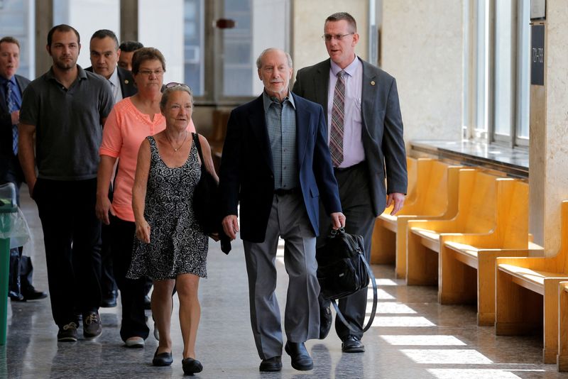 FILE PHOTO: Julie and Stanley Patz, parents of 1979 murder victim 6-year-old Etan Patz, arrive at Manhattan State Supreme Court for the sentencing of Pedro Hernandez, in New York City, U.S. April 18, 2017. REUTERS/Lucas Jackson/File Photo