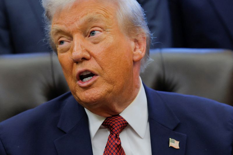 U.S. President Donald Trump speaks during the announcement of new fuel economy standards, in the Oval Office at the White House in Washington, D.C., U.S., December 3, 2025. REUTERS/Brian Snyder