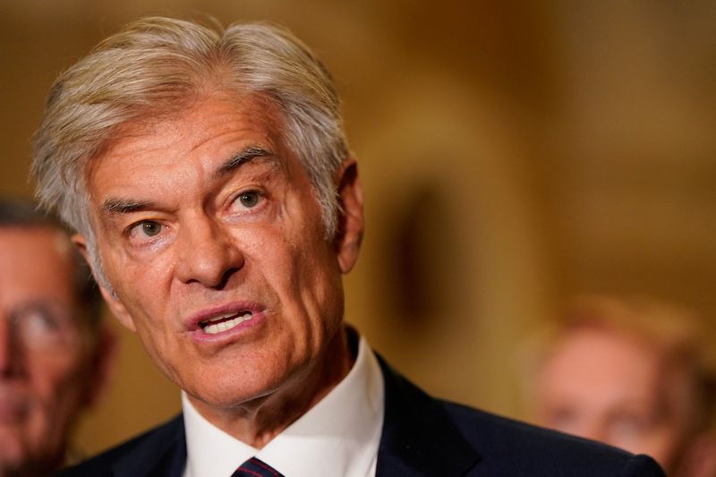 Dr. Mehmet Oz, administrator for the Centers for Medicare and Medicaid Services, speaks during a press conference following the Senate Republicans weekly policy lunch at the U.S. Capitol in Washington, U.S., September 16, 2025. REUTERS/Elizabeth Frantz