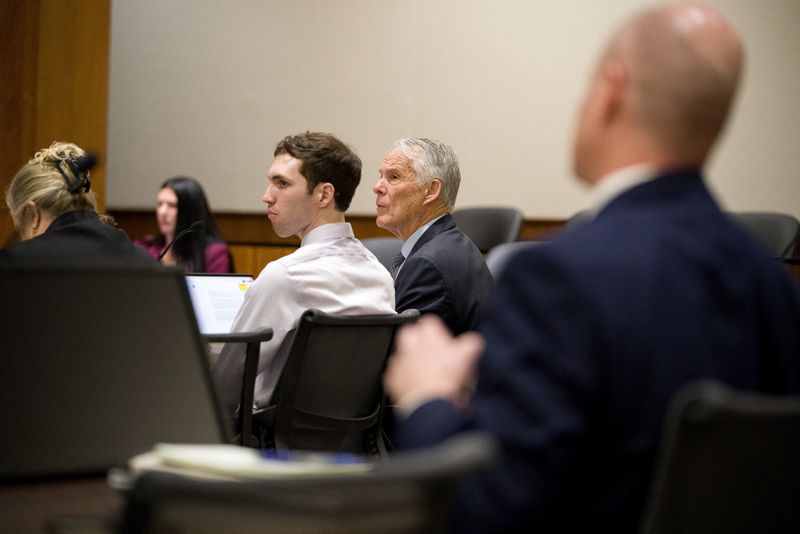 Tyler Robinson, accused in the fatal shooting of Charlie Kirk, appears during a hearing in 4th District Court in Provo, Utah, U.S. on Tuesday, Feb. 3, 2026.    Trent Nelson/Pool via REUTERS