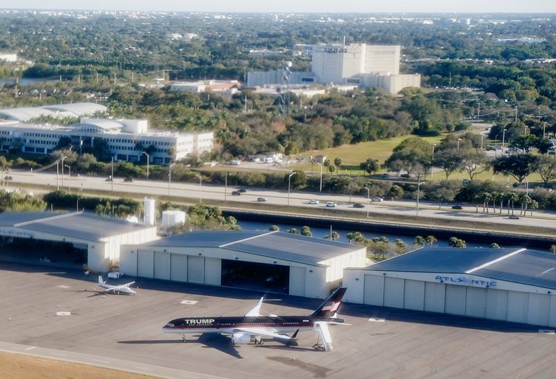 U.S. President Donald Trump's personal plane sits at Palm Beach International Airport, West Palm Beach, Florida, U.S., February 1, 2026. REUTERS/Nathan Howard