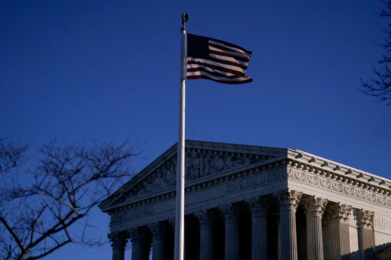 FILE PHOTO: A general view of U.S. Supreme Court in Washington, D.C., U.S., January 20, 2026.  REUTERS/Nathan Howard/File Photo