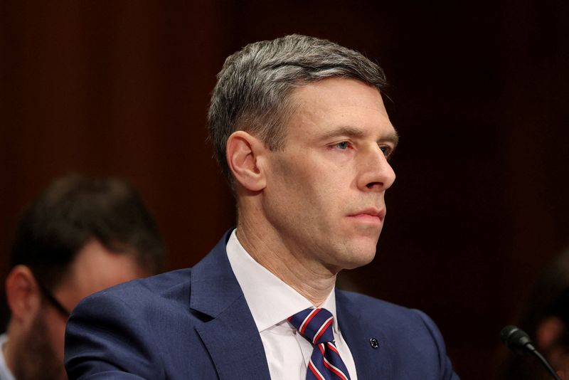 U.S. Comptroller of the Currency Jonathan Gould testifies during a Senate Banking, Housing, and Urban Affairs Committee hearing on an update from the Prudential regulators, on Capitol Hill in Washington, D.C., U.S., February 26, 2026. REUTERS/Kylie Cooper