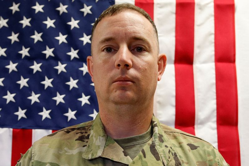 U.S. Army Major Jeffrey O'Brien, 45, poses in an undated photograph in his uniform. O'Brien was killed March 1, 2026, at the Port of Shuaiba, Kuwait during a drone attack.   U.S. Army Reserve/Handout via REUTERS