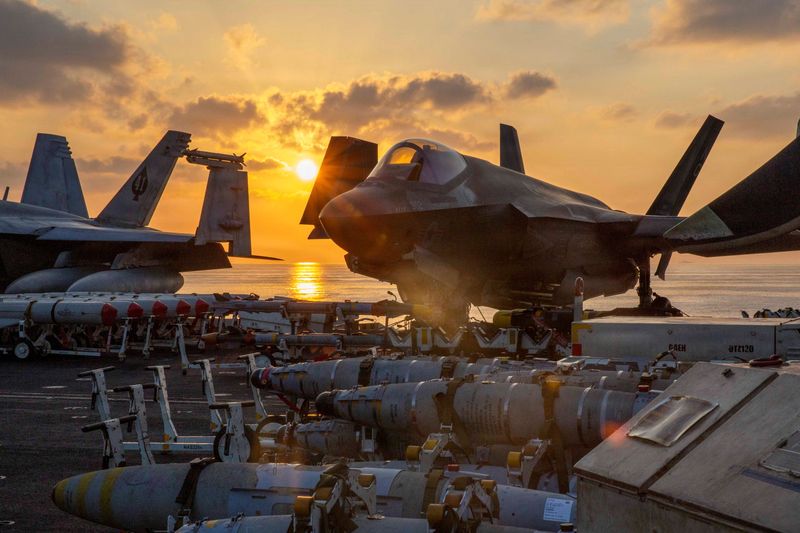 A U.S. Marines F-35C Lightning II is staged for flight operations on the flight deck of the U.S. Navy Nimitz-class aircraft carrier USS Abraham Lincoln in support of the Operation Epic Fury attack on Iran from an undisclosed location March 3, 2026. U.S. Navy/Handout via REUTERS