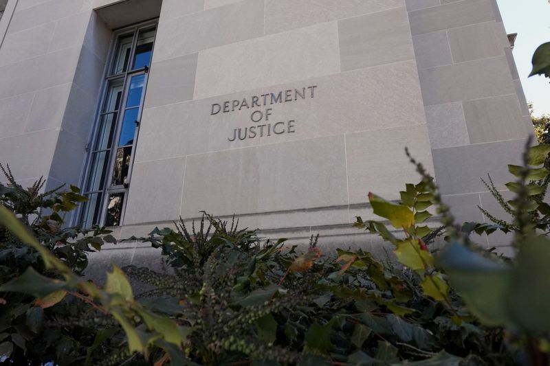 A view of the U.S. Department of Justice, after U.S. President Donald Trump and members of his family sued the IRS and the U.S. Treasury Department for $10 billion for disclosing their tax returns, in Washington, D.C., U.S., February 1, 2026. REUTERS/Ken Cedeno