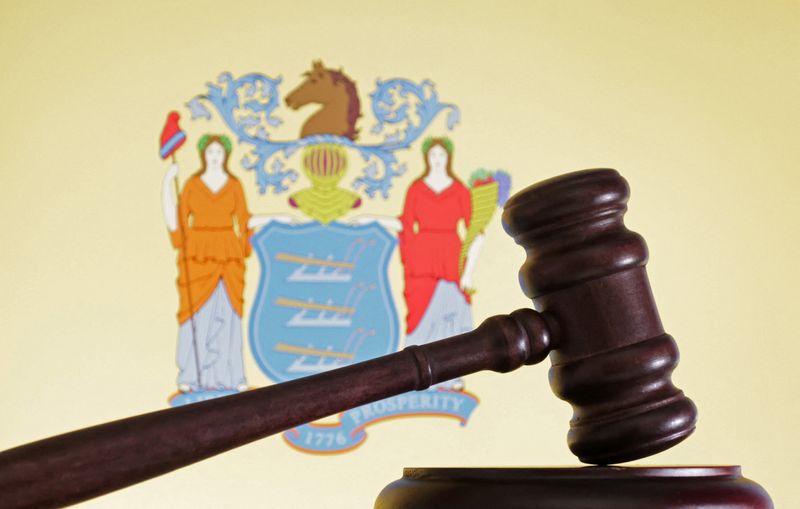 FILE PHOTO: The flag of the U.S. state New Jersey is seen in this illustration taken, August 21, 2024. REUTERS/Dado Ruvic/Illustration/File Photo