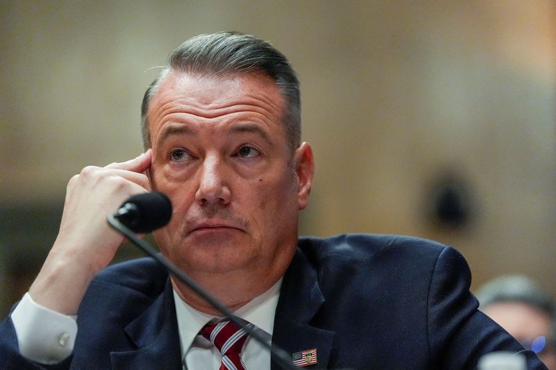 U.S. Immigration and Customs Enforcement (ICE) Acting Director Todd Lyons attends a Senate Homeland Security and Government Affairs Committee hearing on Capitol Hill in Washington, D.C., U.S., February 12, 2026. REUTERS/Kent Nishimura