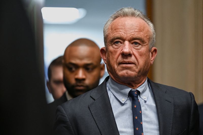 U.S. Health and Human Services (HHS) Secretary Robert F. Kennedy Jr. arrives for a Senate Health, Education, Labor, and Pensions Committee hearing on U.S. President Donald Trump's budget request for the Department of Health and Human Services on Capitol Hill in Washington, D.C., U.S., April 22, 2026. REUTERS/Annabelle Gordon