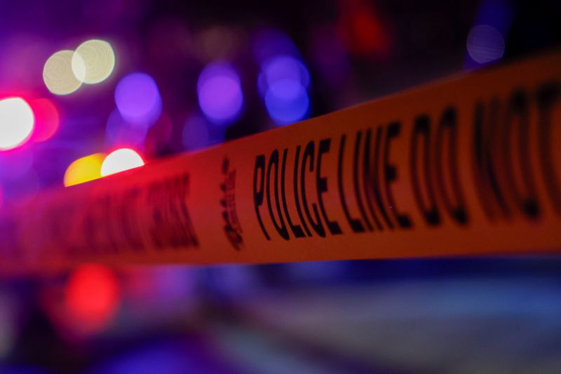 Yellow police cordon is placed by Metropolitan Police officers in Washington, D.C. U.S., September 8, 2025. REUTERS/Daniel Becerril