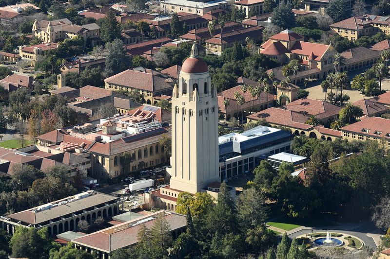 The Hoover Tower rises above Stanford University in this aerial photo in Stanford, California, U.S. on January 13, 2017.  REUTERS/Noah Berger
