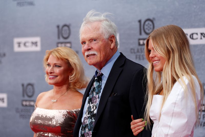 CNN founder and media mogul Ted Turner (C) arrives for the 30th anniversary screening of comedy movie "When Harry Met Sally" in Hollywood, California, U.S. April 11, 2019. REUTERS/Mario Anzuoni