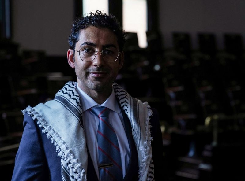FILE PHOTO: Columbia University student Mohsen Mahdawi poses for a portrait inside Havemeyer Hall on the Columbia University campus in New York City, New York, U.S., May 18, 2025.   REUTERS/Ryan Murphy/File Photo