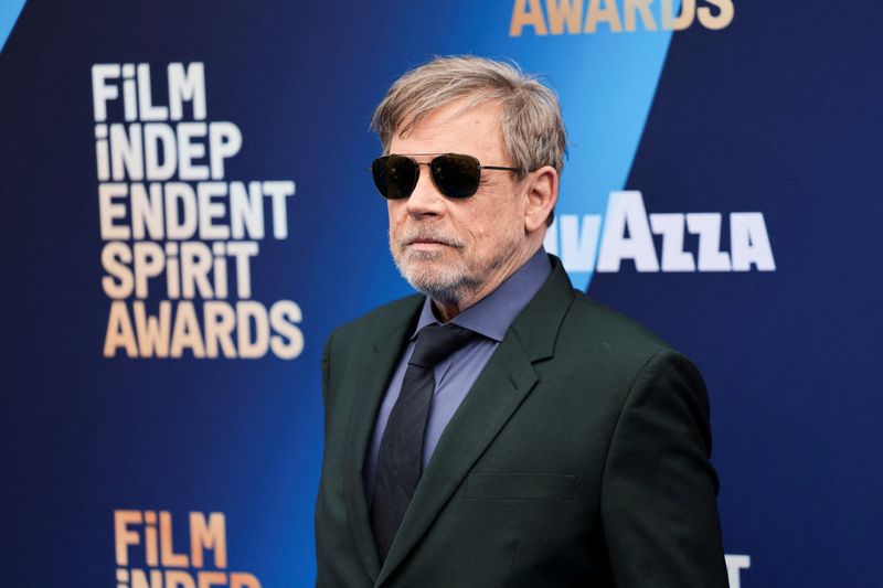 FILE PHOTO: Mark Hamill attends the Film Independent Spirit Awards at the Hollywood Palladium in Los Angeles, California, U.S., February 15, 2026. REUTERS/Daniel Cole/File Photo