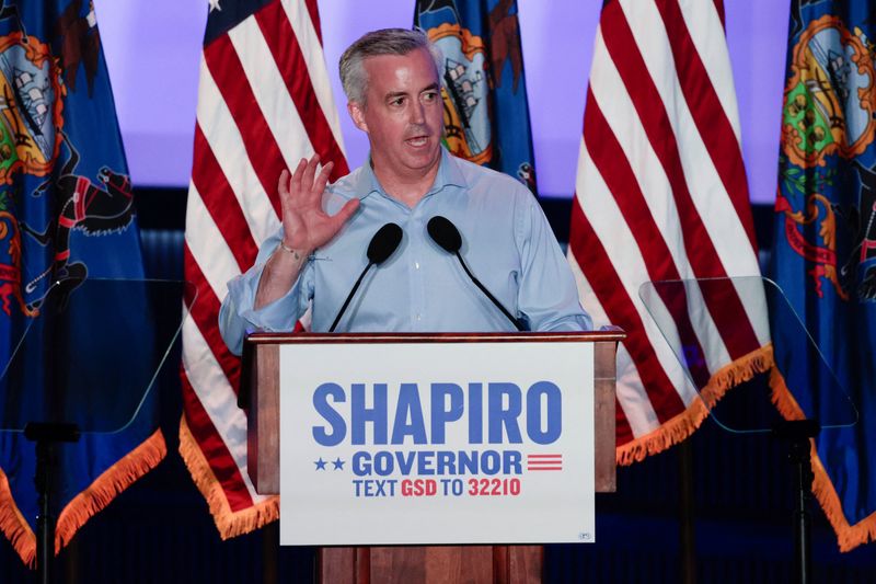 Bob Harvie, Candidate for Pennsylvania's 1st Congressional District, addresses supporters at a midterm primary election night rally in Warminster, Pennsylvania, U.S., May 19, 2026. REUTERS/Hannah Beier