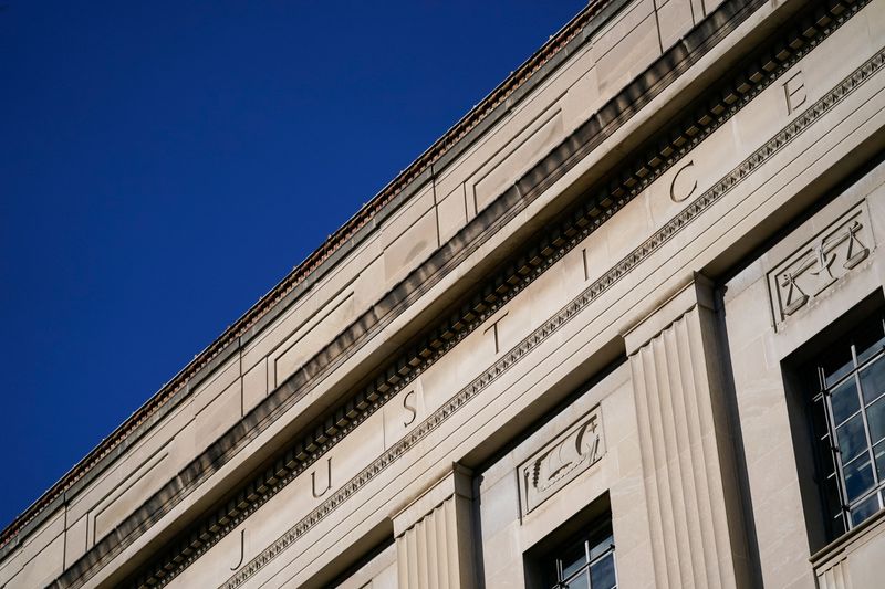 The Department of Justice (DOJ) building in Washington, D.C., U.S., November 28, 2025. REUTERS/Nathan Howard
