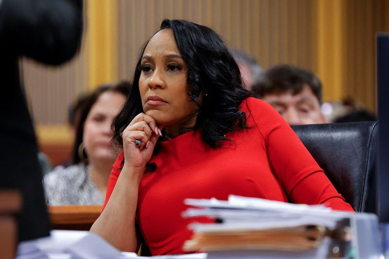 Fulton County District Attorney Fani Willis attends a hearing on the Georgia election interference case, March 1, 2024, in Atlanta, Georgia.   Alex Slitz/Pool via REUTERS