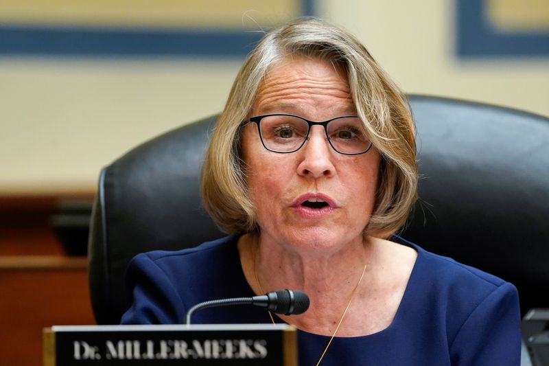 Rep. Mariannette Miller-Meeks, R-Iowa, speaks during a House Select Subcommittee on the Coronavirus Crisis hearing on Capitol Hill in Washington, U.S., May 19, 2021. Susan Walsh/Pool via REUTERS
