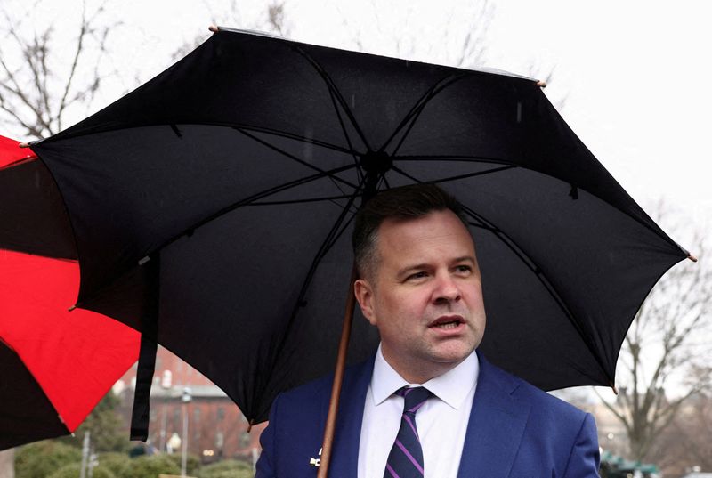 FILE PHOTO: U.S. Federal Housing Finance Agency Director Bill Pulte speaks to reporters at the White House in Washington, D.C., U.S., January 9, 2026.  REUTERS/Kevin Lamarque/File Photo/File Photo