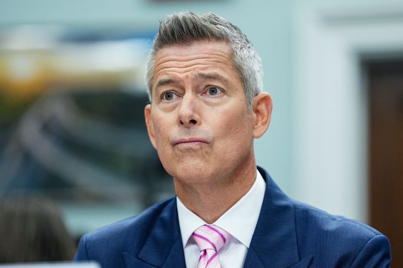 U.S. Transportation Secretary Sean Duffy listens during a House Appropriations Transportation, Housing and Urban Development, and Related Agencies Subcommittee hearing on Capitol Hill in Washington, D.C., U.S., May 21, 2026. REUTERS/Eric Lee