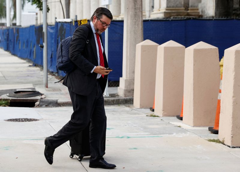FILE PHOTO: Stanley Woodward arrives at the James Lawrence King Federal Justice Building in Miami, Florida, U.S., June 27, 2023. REUTERS/Marco Bello/File Photo