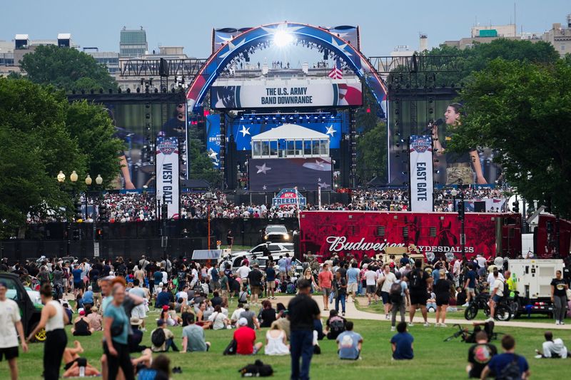 The U.S. Army Band Downrange performs on the day of the UFC Freedom 250, in Washington, D.C., U.S., June 14, 2026. REUTERS/Eric Lee