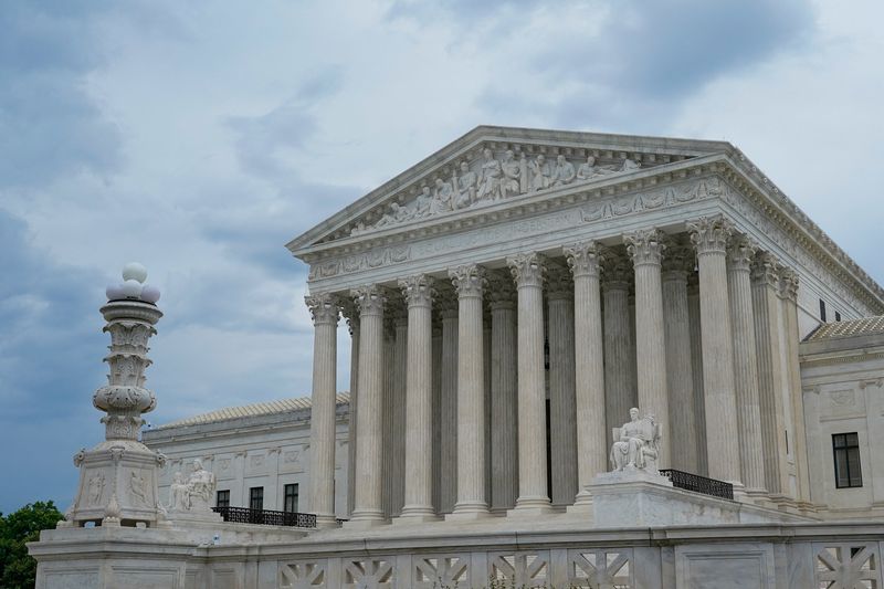 FILE PHOTO: A general view of the U.S. Supreme Court, where justices are expected to issue opinions on pending cases, in Washington, D.C., U.S., June 18, 2026. REUTERS/Elizabeth Frantz/File Photo