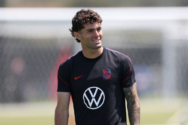 Soccer Football - FIFA World Cup 2026 - United States Training - Great Park Sports Complex, Irvine, California, U.S. - June 23, 2026 Christian Pulisic of the U.S. during training IMAGN IMAGES via Reuters/Kiyoshi Mio