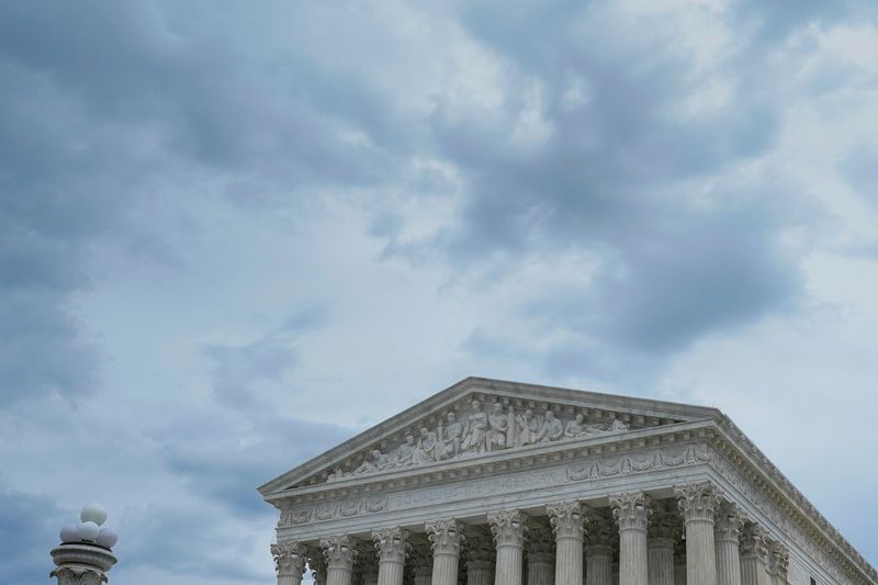FILE PHOTO: A general view of the U.S. Supreme Court, where justices are expected to issue opinions on pending cases, in Washington, D.C., U.S., June 18, 2026. REUTERS/Elizabeth Frantz/File Photo