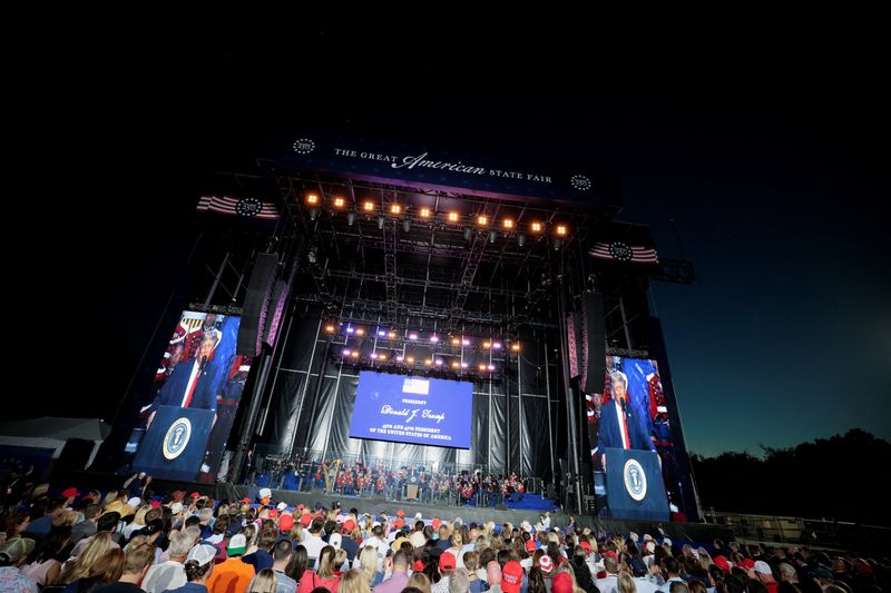 U.S. President Donald Trump speaks at a rally to kick off the Great American State Fair in celebration of the 250th anniversary of U.S. independence on the National Mall in Washington, D.C., U.S., June 24, 2026. REUTERS/Jonathan Ernst