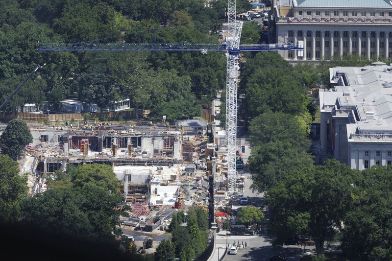 Construction continues on the planned White House ballroom in the area of the former East Wing in Washington, D.C., U.S., June 24, 2026. REUTERS/Tom Brenner
