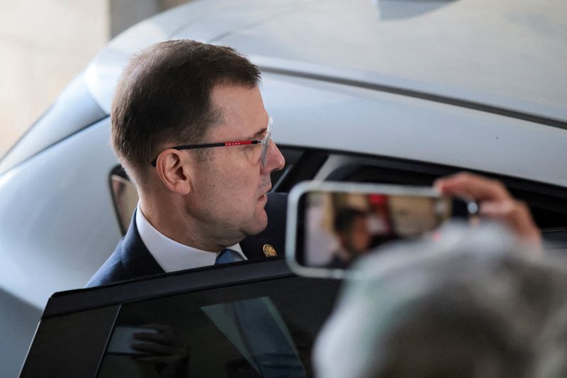 U.S. Rep. Tom Kean (R-NJ), who is returning from an unexplained months-long absence with a speech that clarified he was hospitalized for depression, enters a car as he leaves after speaking on the house floor at the U.S. Capitol in Washington, D.C., U.S., June 30, 2026. REUTERS/Kylie Cooper