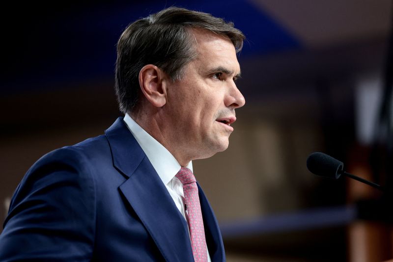 Acting U.S. Attorney General Todd Blanche holds a press conference to discuss Tren de Aragua developments at the Department of Justice in Washington, D.C., U.S., July 1, 2026. REUTERS/Evelyn Hockstein