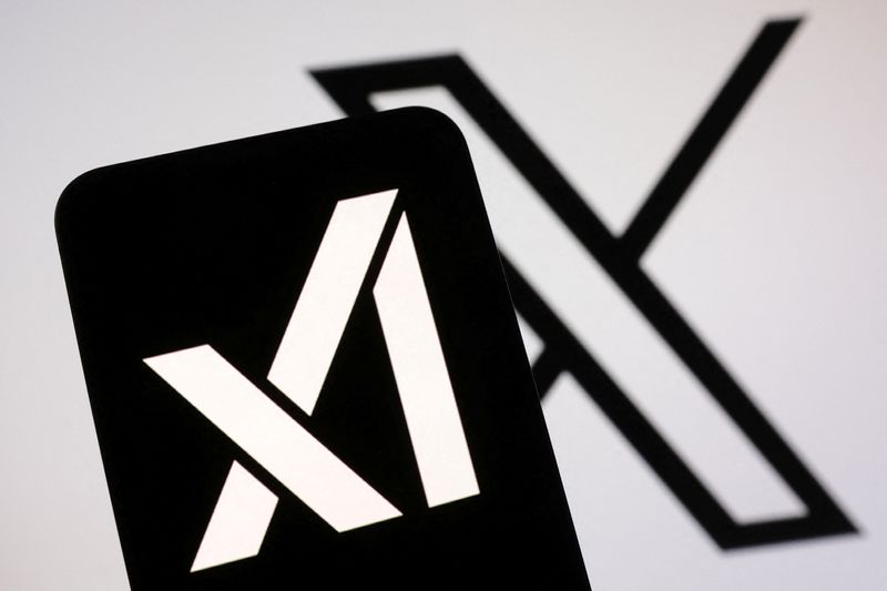 xAI and X logos are seen in this illustration taken, March 28, 2025. REUTERS/Dado Ruvic/Illustration