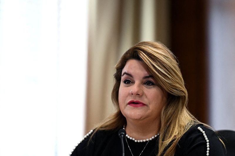 FILE PHOTO: Puerto Rico Governor Jenniffer Gonzalez-Colon testifies at a Senate Energy and Natural Resources Committee hearing "to Examine the State of the U.S. Territories" on Capitol Hill in Washington, D.C., U.S., June 17, 2026. REUTERS/Annabelle Gordon/File Photo