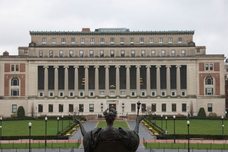 FILE PHOTO: A view of the main campus of Columbia University in New York City, New York, U.S., April 12, 2025. REUTERS/Caitlin Ochs/File Photo
