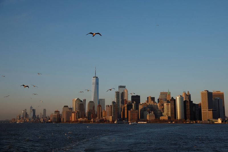 FILE PHOTO: Manhattan skyline is seen during sunset in New York City, U.S. March 29, 2023. REUTERS/Amanda Perobelli/File photo
