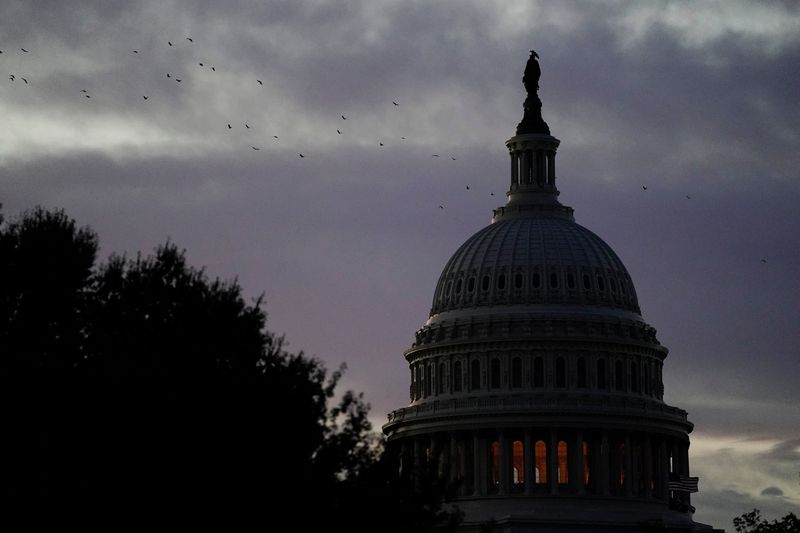 U.S. Capitol dome on the first day of a partial government shutdown in Washington, D.C., U.S., October 1, 2025. REUTERS/Nathan Howard