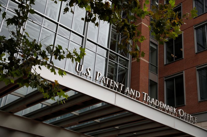The United States Patent and Trademark Office (USPTO) is seen in Alexandria, Virginia, U.S., September 1, 2020. REUTERS/Andrew Kelly