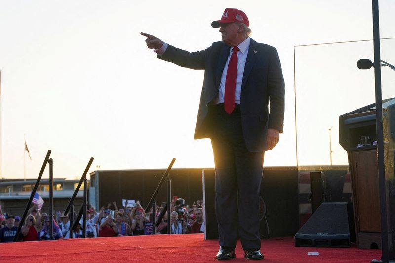 FILE PHOTO: U.S. President Donald Trump gestures on the day he attends an event hosted by America250 in Des Moines, Iowa, U.S., July 3, 2025. REUTERS/Nathan Howard/File Photo