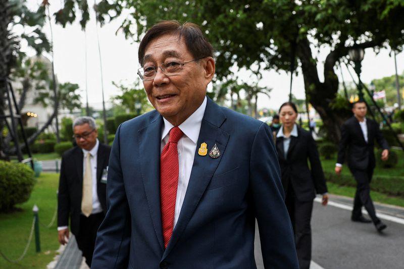 FILE PHOTO: Thailand's new Finance Minister and Deputy Prime Minister Pichai Chunhavajira reacts on the day of the cabinet meeting at Thai Government House in Bangkok, Thailand, May 7, 2024. REUTERS/Chalinee Thirasupa/File Photo