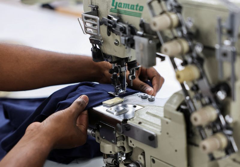 A worker uses a sewing machine at a garment factory in Tiruppur, in the Southern state of Tamil Nadu, India, April 22, 2025. REUTERS/Francis Mascarenhas