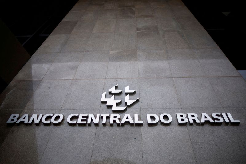 FILE PHOTO: The Central Bank of Brazil logo is seen at its headquarters in Brasilia, Brazil December 18, 2024. REUTERS/Adriano Machado/File Photo