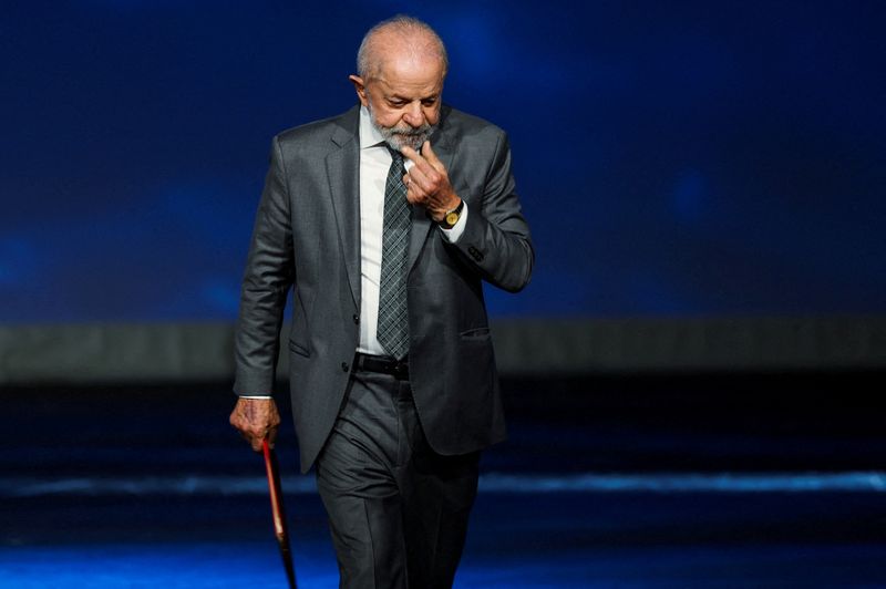 Brazil's President Luiz Inacio Lula da Silva walks on stage after giving a speech during the Blue Economy and Finance Forum (BEFF) at the Grimaldi Forum in Monaco, June 8, 2025. REUTERS/Manon Cruz/Pool/ File Photo