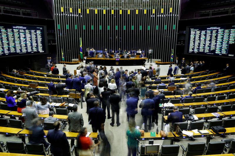 FILE PHOTO: A general view of the plenary chamber of deputies during a session at the National Congress in Brasilia, Brazil December 18, 2024. REUTERS/Adriano Machado/File Photo