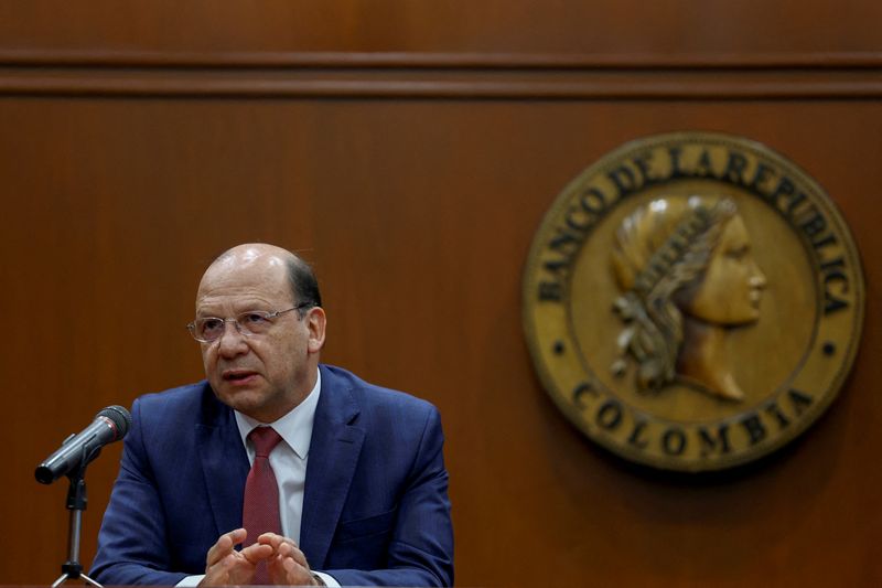 German Avila, Colombian Minister of Finance and Public Credit, speaks during a press conference at the Central Bank of Colombia in Bogota, Colombia, March 31, 2025. REUTERS/Luisa Gonzalez/File Photo
