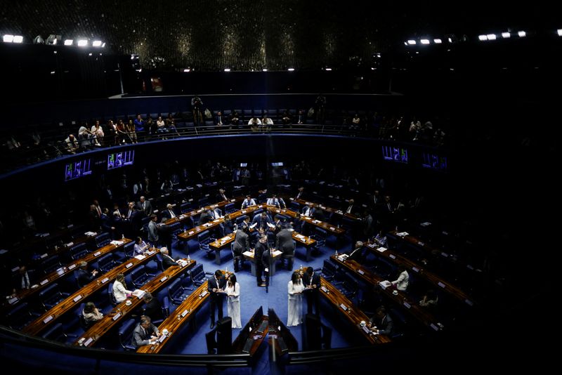 FILE PHOTO: General view of Brazil's Federal Senate during a session in Brasilia, Brazil, November 8, 2023. REUTERS/Adriano Machado/ File Photo